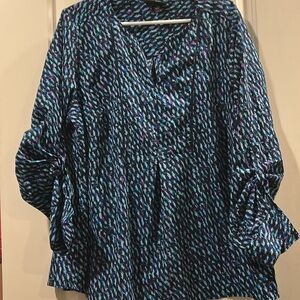 Lane Bryant Blue and Purple Tunic Top